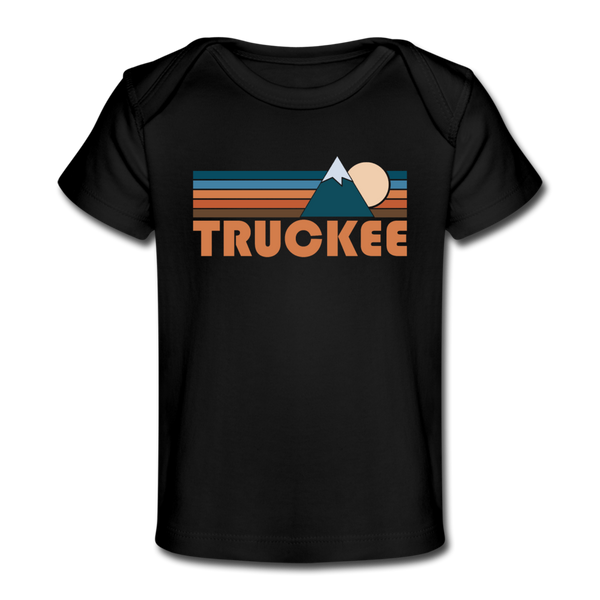 Truckee, California Baby T-Shirt - Organic Retro Mountain Truckee Infant T-Shirt - black