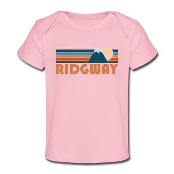 Ridgway, Colorado Baby T-Shirt - Organic Retro Mountain Ridgway Infant T-Shirt - light pink