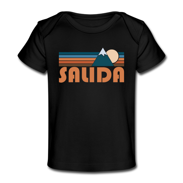 Salida, Colorado Baby T-Shirt - Organic Retro Mountain Salida Infant T-Shirt - black