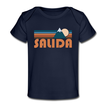 Salida, Colorado Baby T-Shirt - Organic Retro Mountain Salida Infant T-Shirt - dark navy