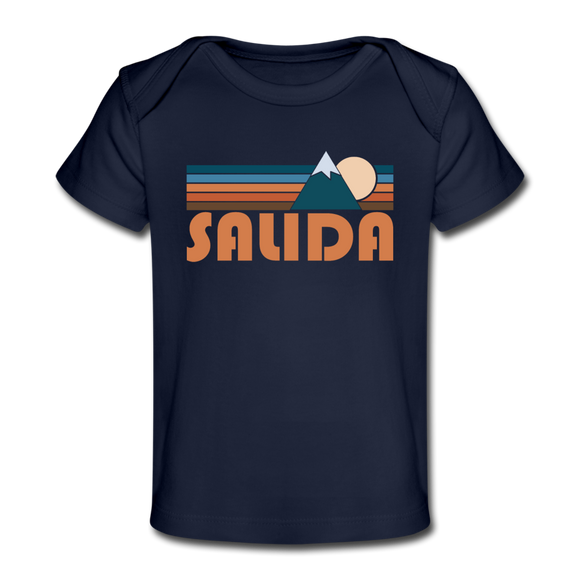 Salida, Colorado Baby T-Shirt - Organic Retro Mountain Salida Infant T-Shirt - dark navy