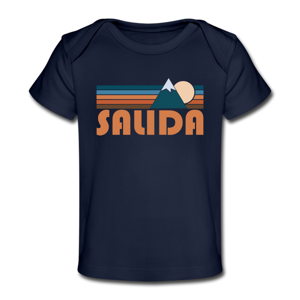 Salida, Colorado Baby T-Shirt - Organic Retro Mountain Salida Infant T-Shirt - dark navy