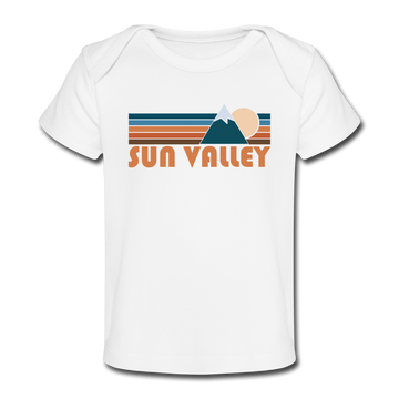 Sun Valley, Idaho Baby T-Shirt - Organic Retro Mountain Sun Valley Infant T-Shirt - white
