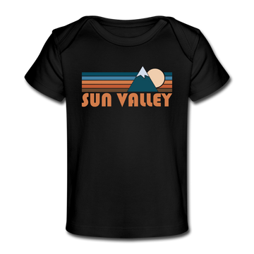 Sun Valley, Idaho Baby T-Shirt - Organic Retro Mountain Sun Valley Infant T-Shirt - black