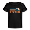 Wyoming Baby T-Shirt - Organic Retro Mountain Wyoming Infant T-Shirt - black