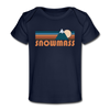 Snowmass, Colorado Baby T-Shirt - Organic Retro Mountain Snowmass Infant T-Shirt - dark navy