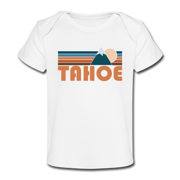 Tahoe, California Baby T-Shirt - Organic Retro Mountain Tahoe Infant T-Shirt - white