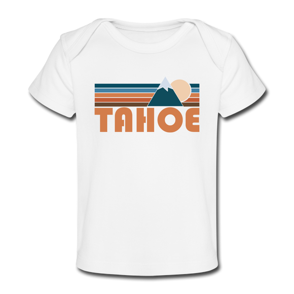 Tahoe, California Baby T-Shirt - Organic Retro Mountain Tahoe Infant T-Shirt - white