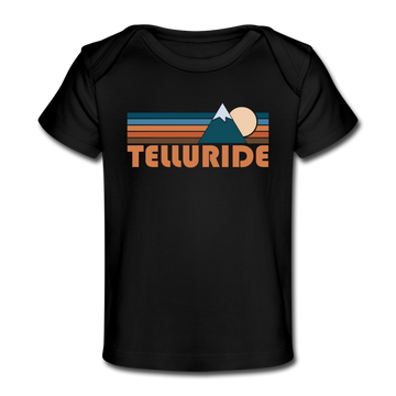 Telluride, Colorado Baby T-Shirt - Organic Retro Mountain Telluride Infant T-Shirt - black
