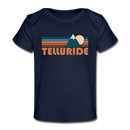 Telluride, Colorado Baby T-Shirt - Organic Retro Mountain Telluride Infant T-Shirt - dark navy