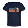 Telluride, Colorado Baby T-Shirt - Organic Retro Mountain Telluride Infant T-Shirt - dark navy