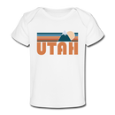 Utah Baby T-Shirt - Organic Retro Mountain Utah Infant T-Shirt - white