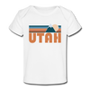 Utah Baby T-Shirt - Organic Retro Mountain Utah Infant T-Shirt - white