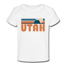 Utah Baby T-Shirt - Organic Retro Mountain Utah Infant T-Shirt