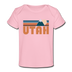 Utah Baby T-Shirt - Organic Retro Mountain Utah Infant T-Shirt - light pink