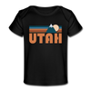 Utah Baby T-Shirt - Organic Retro Mountain Utah Infant T-Shirt - black