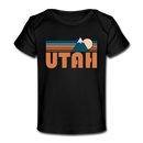 Utah Baby T-Shirt - Organic Retro Mountain Utah Infant T-Shirt - black