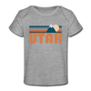 Utah Baby T-Shirt - Organic Retro Mountain Utah Infant T-Shirt - heather gray