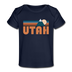 Utah Baby T-Shirt - Organic Retro Mountain Utah Infant T-Shirt - dark navy