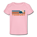 Vermont Baby T-Shirt - Organic Retro Mountain Vermont Infant T-Shirt - light pink