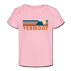 Vermont Baby T-Shirt - Organic Retro Mountain Vermont Infant T-Shirt - light pink