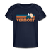 Vermont Baby T-Shirt - Organic Retro Mountain Vermont Infant T-Shirt - dark navy