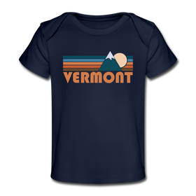 Vermont Baby T-Shirt - Organic Retro Mountain Vermont Infant T-Shirt