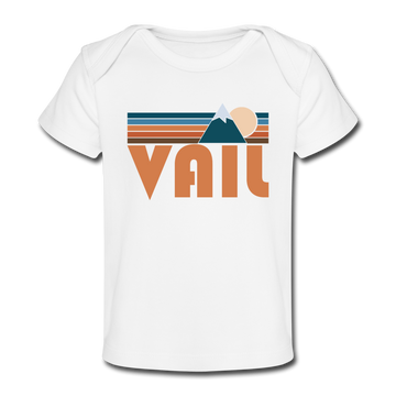 Vail, Colorado Baby T-Shirt - Organic Retro Mountain Vail Infant T-Shirt - white