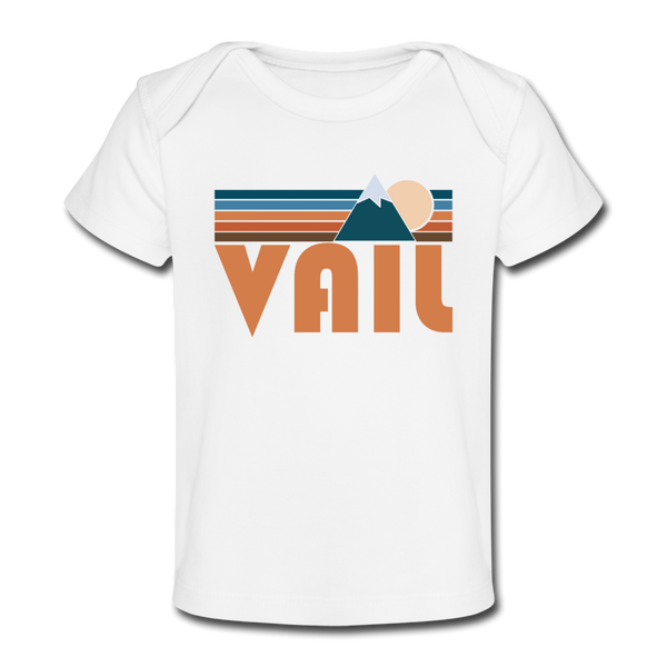 Vail, Colorado Baby T-Shirt - Organic Retro Mountain Vail Infant T-Shirt - white