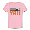 Vail, Colorado Baby T-Shirt - Organic Retro Mountain Vail Infant T-Shirt - light pink