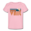 Vail, Colorado Baby T-Shirt - Organic Retro Mountain Vail Infant T-Shirt - light pink