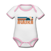 Alaska Baby Bodysuit - Organic Retro Mountain Alaska Baby Bodysuit - white/pink