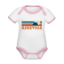 Asheville, North Carolina Baby Bodysuit - Organic Retro Mountain Asheville Baby Bodysuit - white/pink