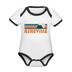 Asheville, North Carolina Baby Bodysuit - Organic Retro Mountain Asheville Baby Bodysuit - white/black