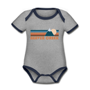 Beaver Creek, Colorado Baby Bodysuit - Organic Retro Mountain Beaver Creek Baby Bodysuit - heather gray/navy