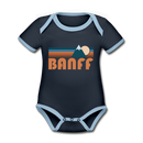 Banff, Canada Baby Bodysuit - Organic Retro Mountain Banff Baby Bodysuit - navy/sky