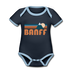 Banff, Canada Baby Bodysuit - Organic Retro Mountain Banff Baby Bodysuit - navy/sky