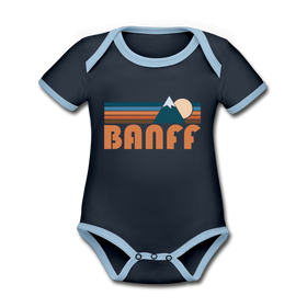 Banff, Canada Baby Bodysuit - Organic Retro Mountain Banff Baby Bodysuit