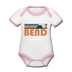 Bend, Oregon Baby Bodysuit - Organic Retro Mountain Bend Baby Bodysuit - white/pink
