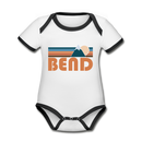 Bend, Oregon Baby Bodysuit - Organic Retro Mountain Bend Baby Bodysuit - white/black