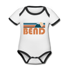 Bend, Oregon Baby Bodysuit - Organic Retro Mountain Bend Baby Bodysuit - white/black