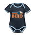 Bend, Oregon Baby Bodysuit - Organic Retro Mountain Bend Baby Bodysuit - navy/sky