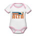 Alta, Utah Baby Bodysuit - Organic Retro Mountain Alta Baby Bodysuit - white/pink