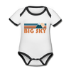 Big Sky, Montana Baby Bodysuit - Organic Retro Mountain Big Sky Baby Bodysuit - white/black