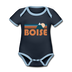 Boise, Idaho Baby Bodysuit - Organic Retro Mountain Boise Baby Bodysuit - navy/sky