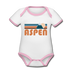 Aspen, Colorado Baby Bodysuit - Organic Retro Mountain Aspen Baby Bodysuit - white/pink