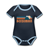 Bozeman, Montana Baby Bodysuit - Organic Retro Mountain Bozeman Baby Bodysuit