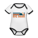 Big Bear, California Baby Bodysuit - Organic Retro Mountain Big Bear Baby Bodysuit - white/black