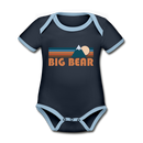 Big Bear, California Baby Bodysuit - Organic Retro Mountain Big Bear Baby Bodysuit - navy/sky