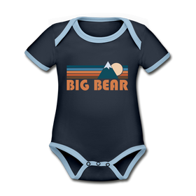 Big Bear, California Baby Bodysuit - Organic Retro Mountain Big Bear Baby Bodysuit